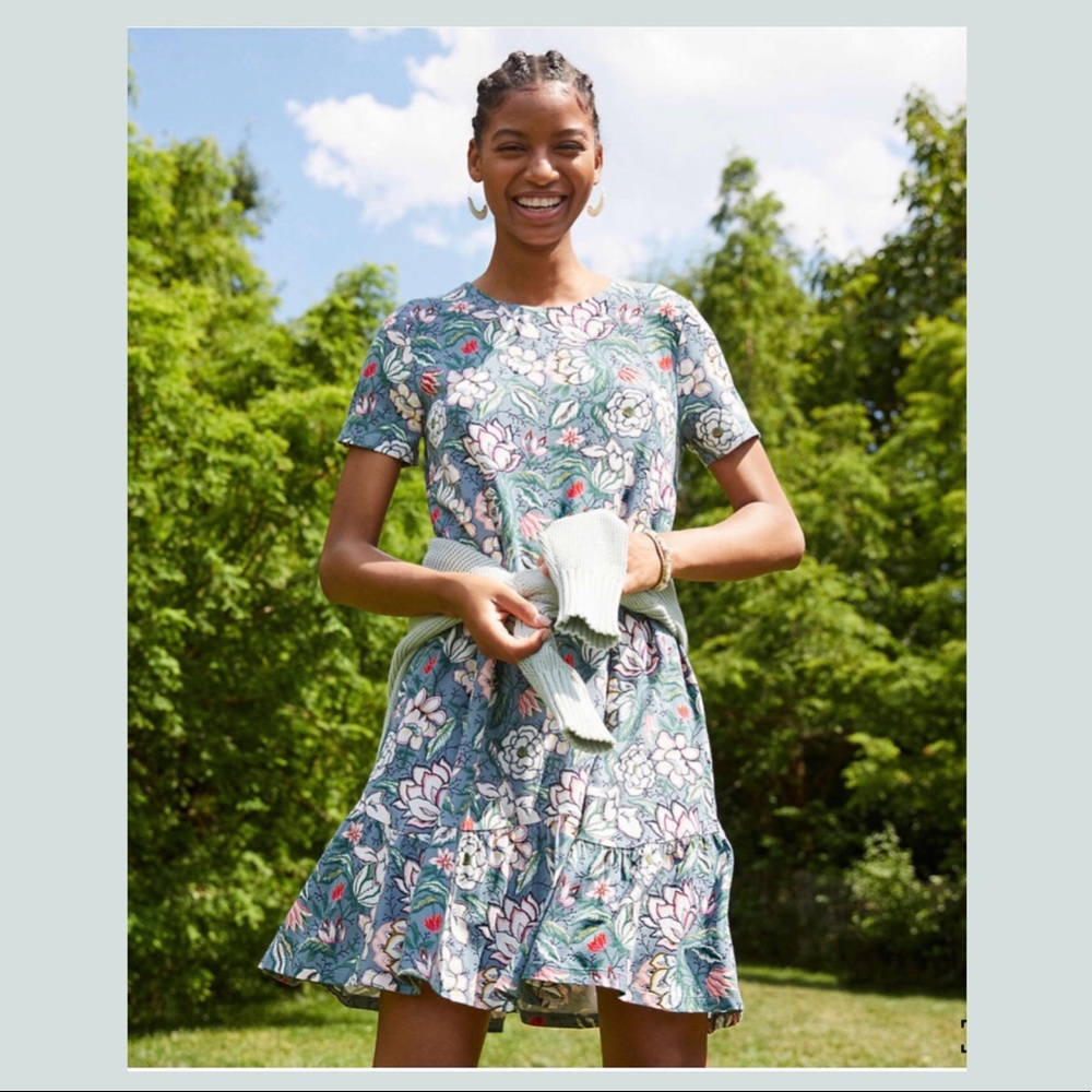 NWT LOFT Floral Flounce Swing Dress
